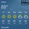 88 degrees in Tecumseh, Oklahoma screenshot