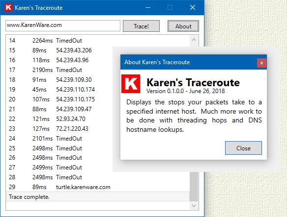 Download your copy of Karen's Traceroute